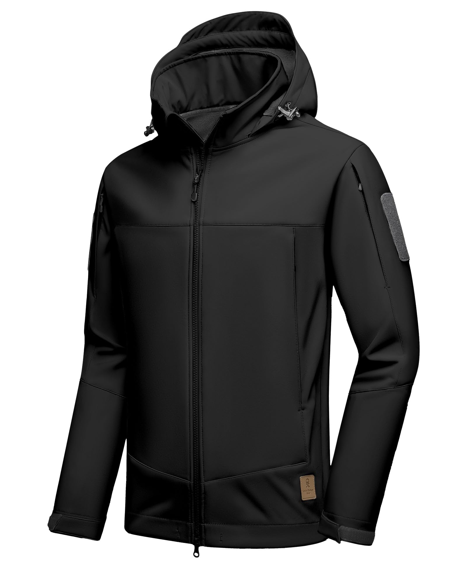 Little Donkey Andy Men's Softshell Jacket Hooded Light Waterproof Tactical Jacket Fleece Windbreaker Jackets with 8 Pockets