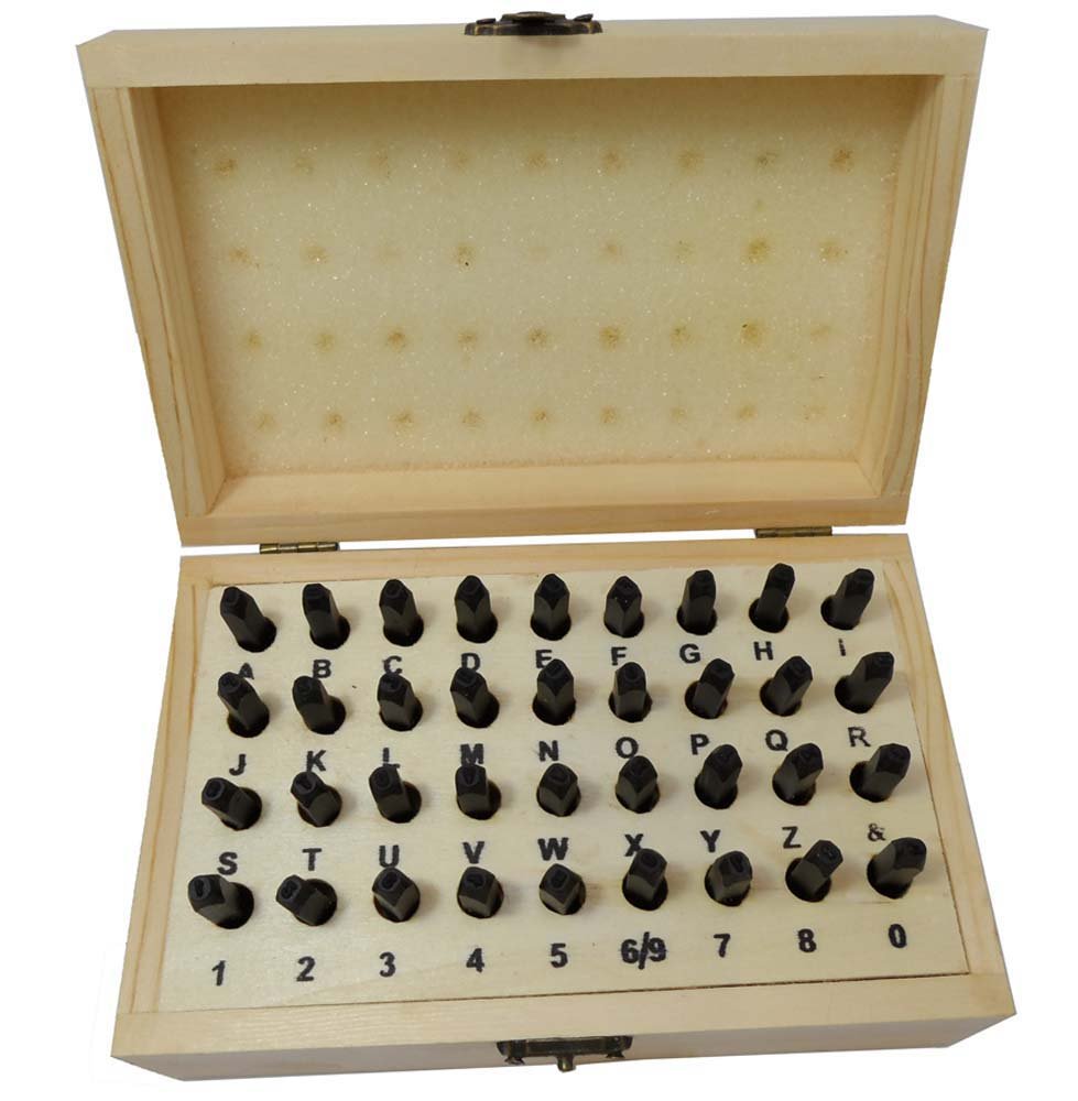 BENCH WIZARD 36 Pc Number & Letter Punch Set | Punch Size 3/32