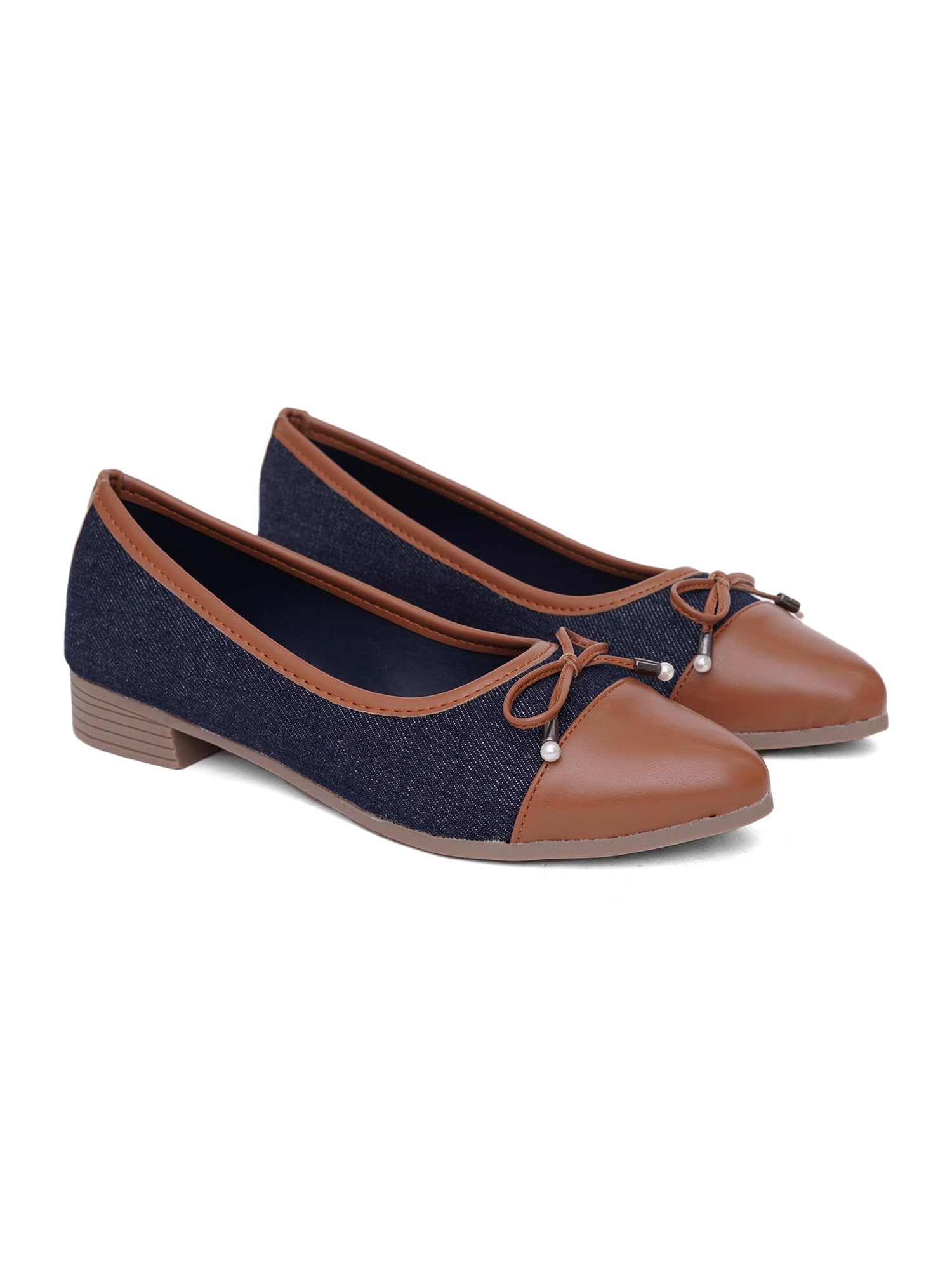 tryme Women’s Denim Bow Belly Ballerina Flats | Lightweight Slip-On Casual Shoes | Soft Sole Comfortable Footwear-picture-39