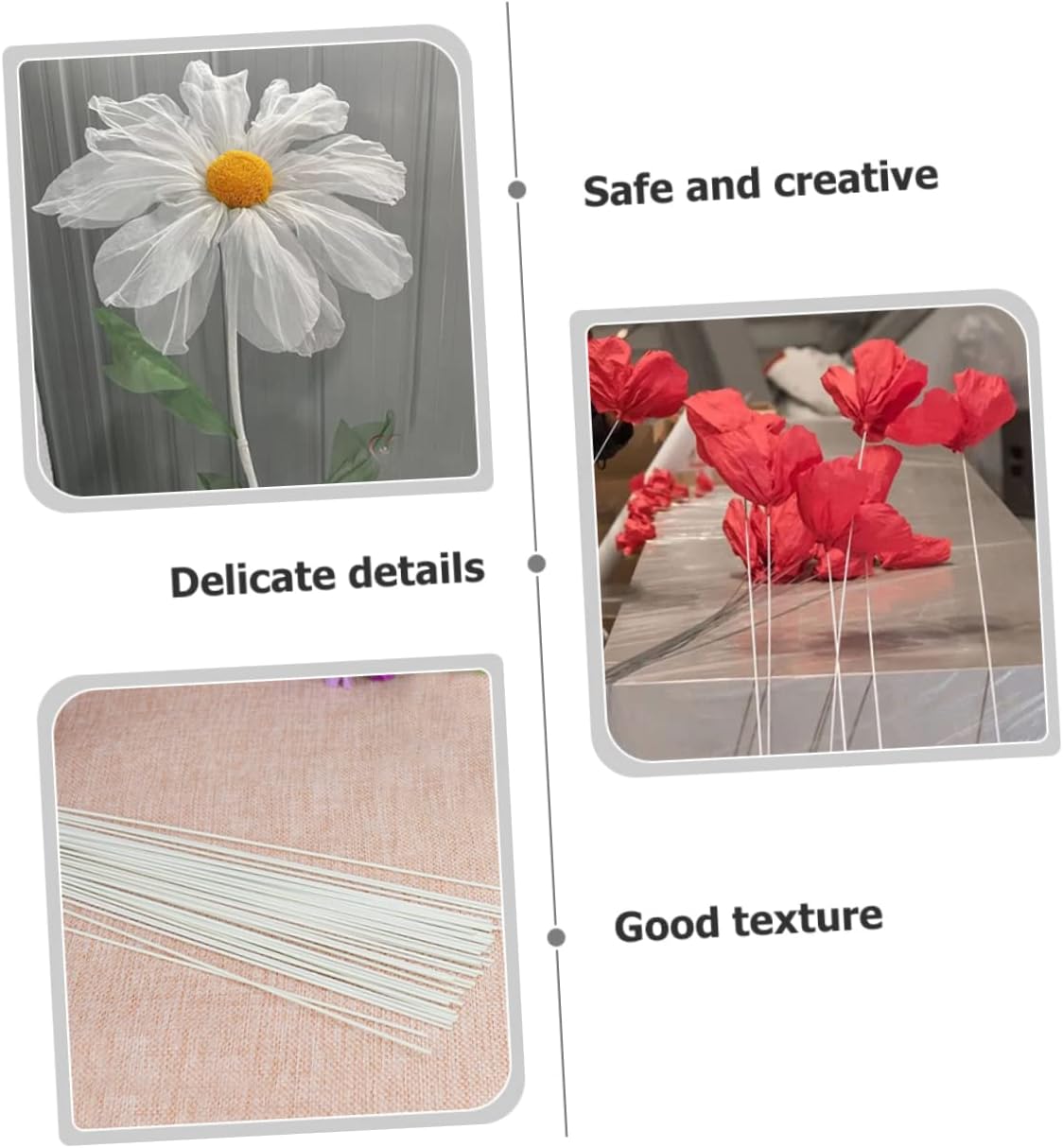 SHINEOFI 200pcs Practical Wire Stems for Shop DIY Craft Projects and Garden Decoration Floral Wires