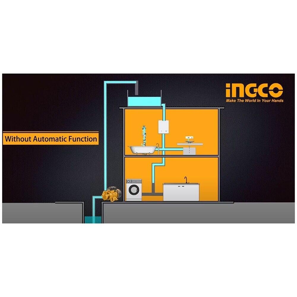 Ingco Vpm7508 Auto Pompa Autodescante 750 W 1 Hp Elettropompa 8 Mt 50 Lt/min