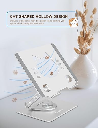 Miniatura 4 de Soporte de aluminio giratorio de 360, ajustable, portátil y plegable, soporte para monitores para iPads, compatible con tabletas de 4 a 12.9