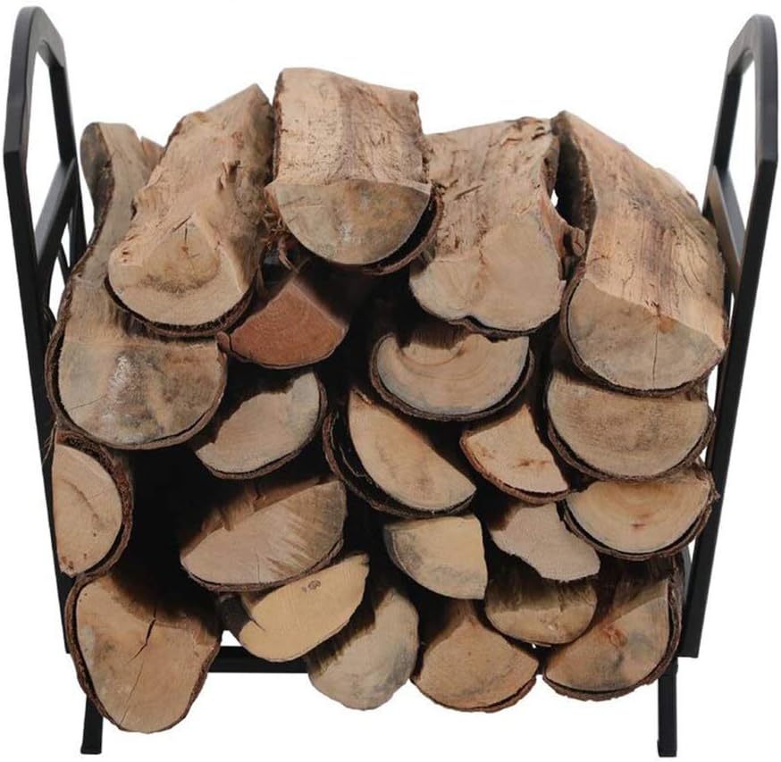 Vintage Fireplace Log Holder with Handles Firewood Basket Rack, for Wood Stove Hearth Log Carrier Kindling Indoor Outdoor Coal,
