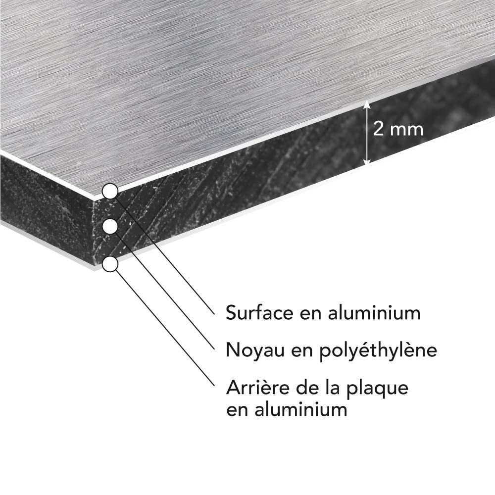Plaque En Aluminium Composite Dibond Blanc 2mm – 40x60 Cm – Idéale Pour Décoration Intérieure & Extérieure, Crédence, Signalétique