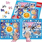 QUOKKA Rompecabezas Magnéticos para Niños de 3 4 5 Años – 2 Set de 60 Piezas Puzzles – Buscar y Encontrar - Apto para Viajar con Animales Polares y Mapa del Cosmos – Educativo Puzzle 3 Años