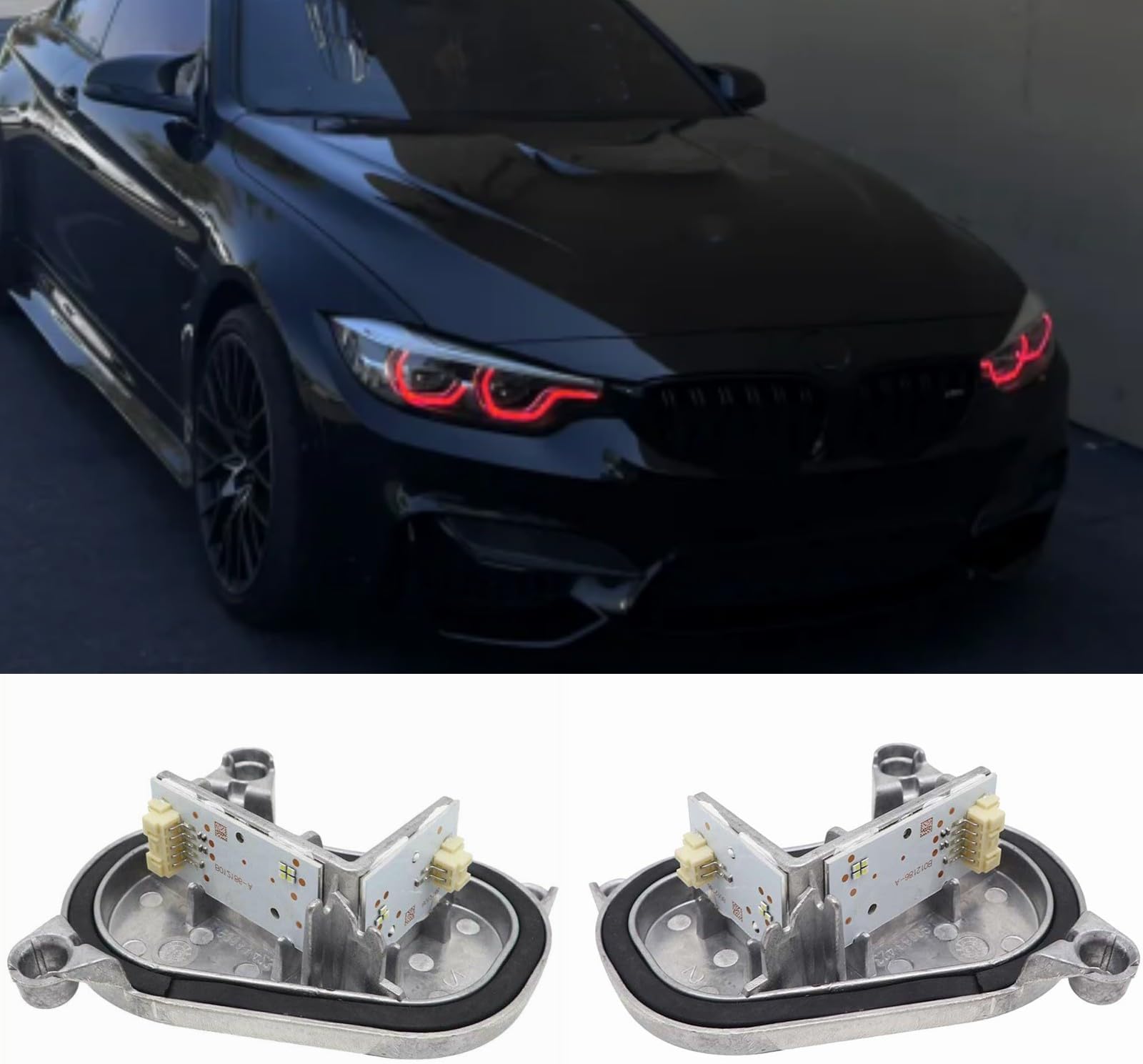 Yellow DRL Modules For 2018-2020 B-MW F80 M3 F32 F82 M4 F36 LCI 425d 430d 430dX 430i 430iX 435dX 440i 440iX Adaptive Headlight, Angel Eye, 63117493229, 63117493230 (Red)