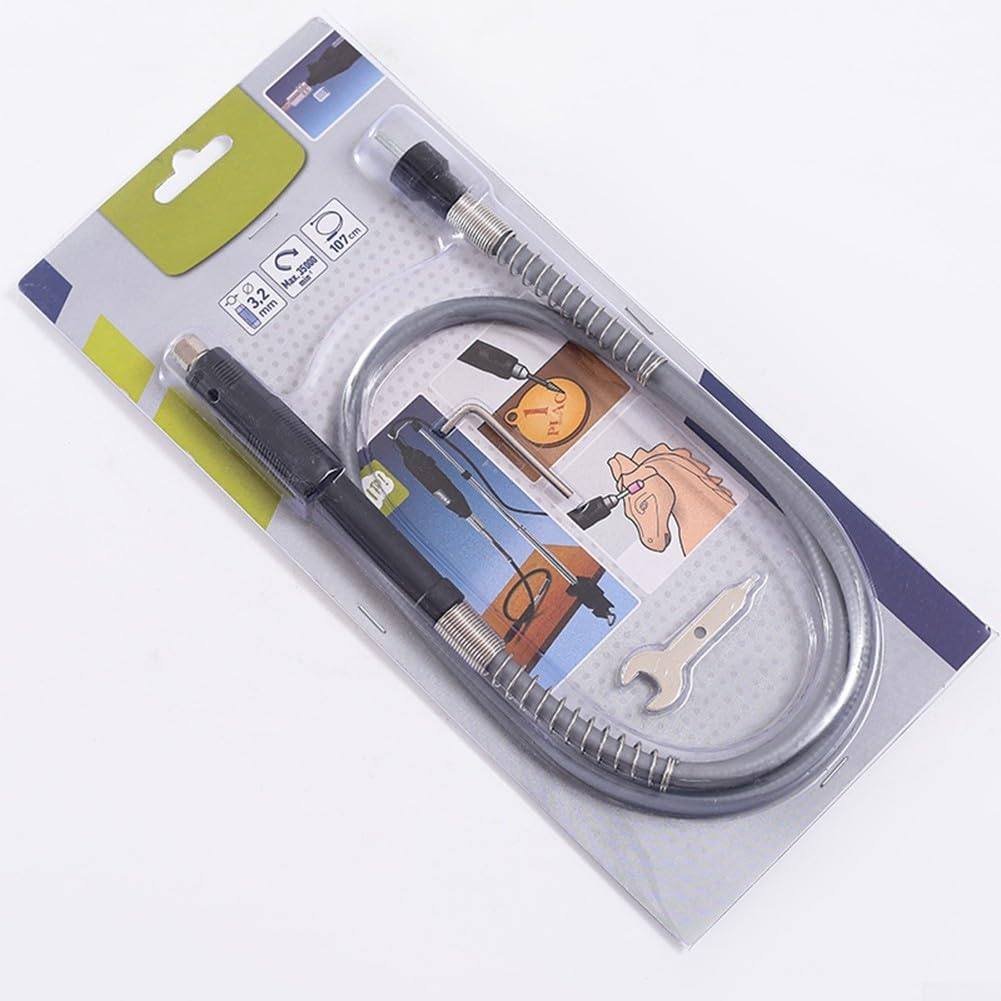 Flexible Shaft Attachment Angle Grinder and Drill – 3-Jaw Chuck Compatible Extension Cable with Ergonomic Pen, ABS + Construction(B)