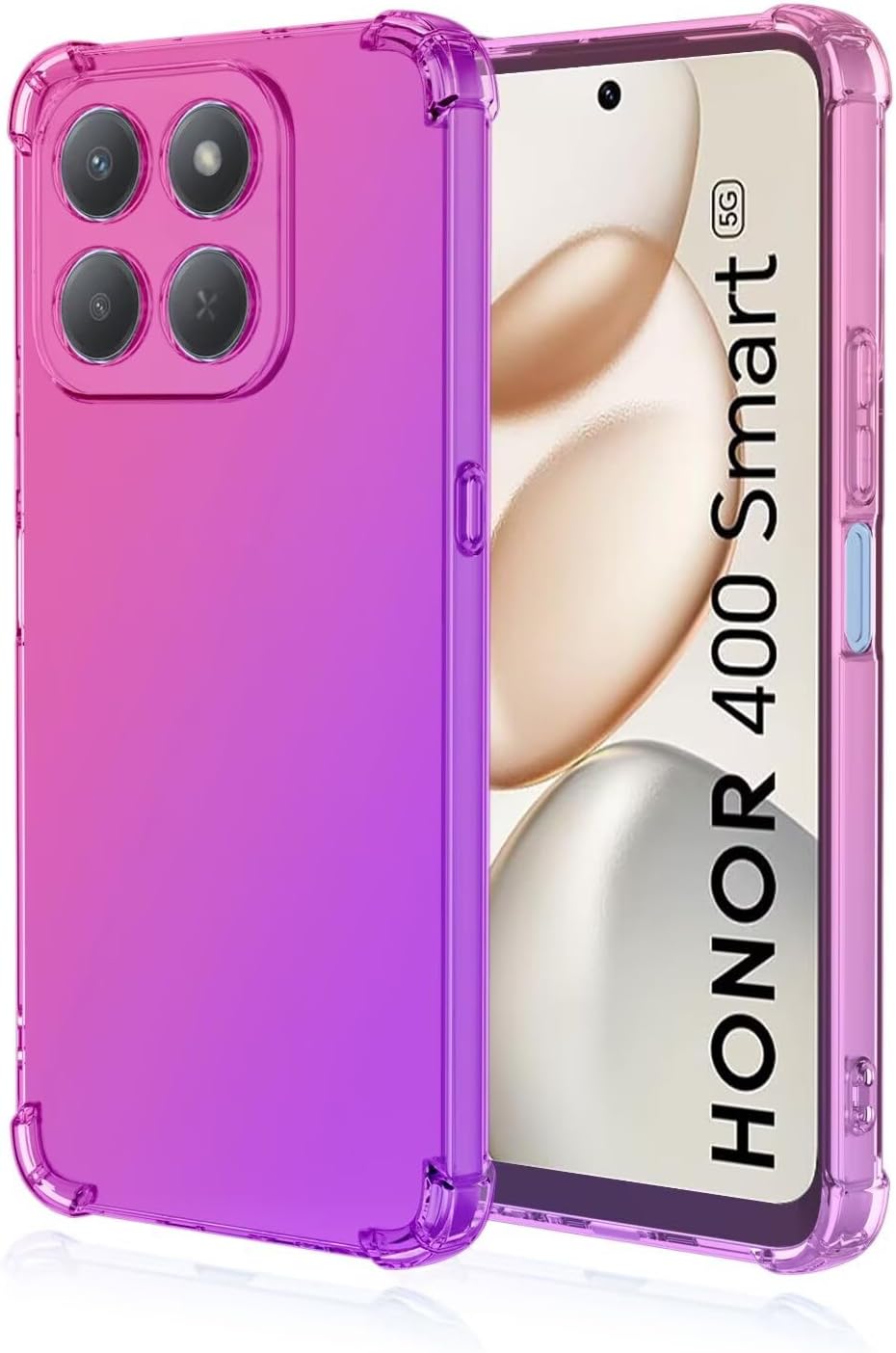 Topme Custodia per Telefono per HONOR 400 Smart (4G/5G) / Honor X7d (6,77″ Pollici), Cover per Telefono in Silicone TPU Trasparente con Colore Sfumato – Rosa Viola