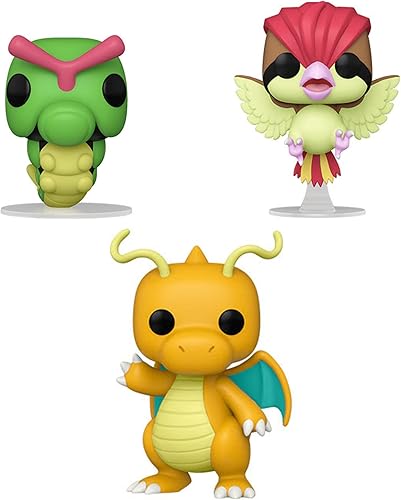 Funko Pop! Pokemon Series 8 Collectors Set Caterpie, Dragonite, and Pidgeotto