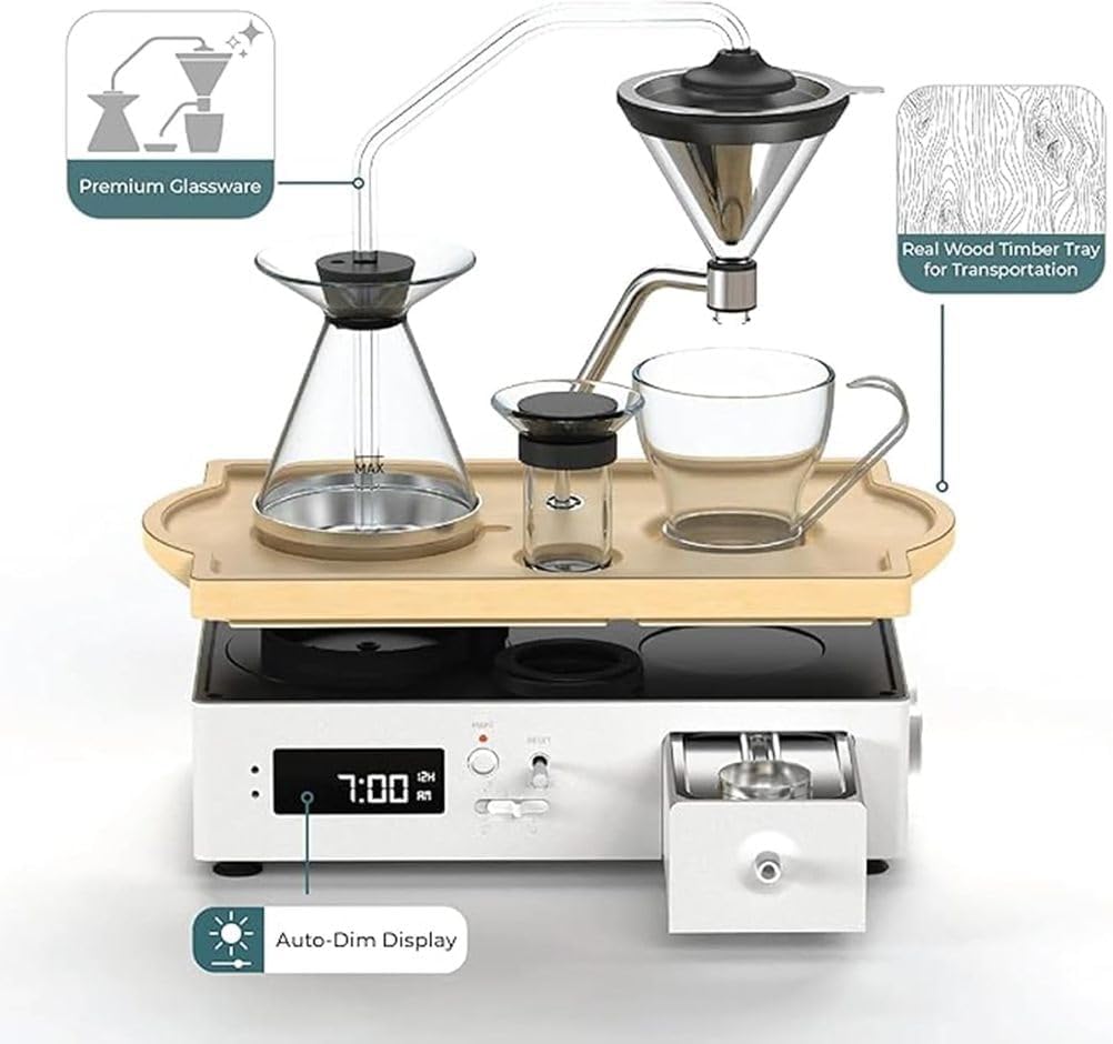 Coffee Alarm Clock Coffee Machine, Coffee and Tea Alarm Clock, Drip Coffee Pot, Timer Alarm Clock, Brewed in Advance Delay
