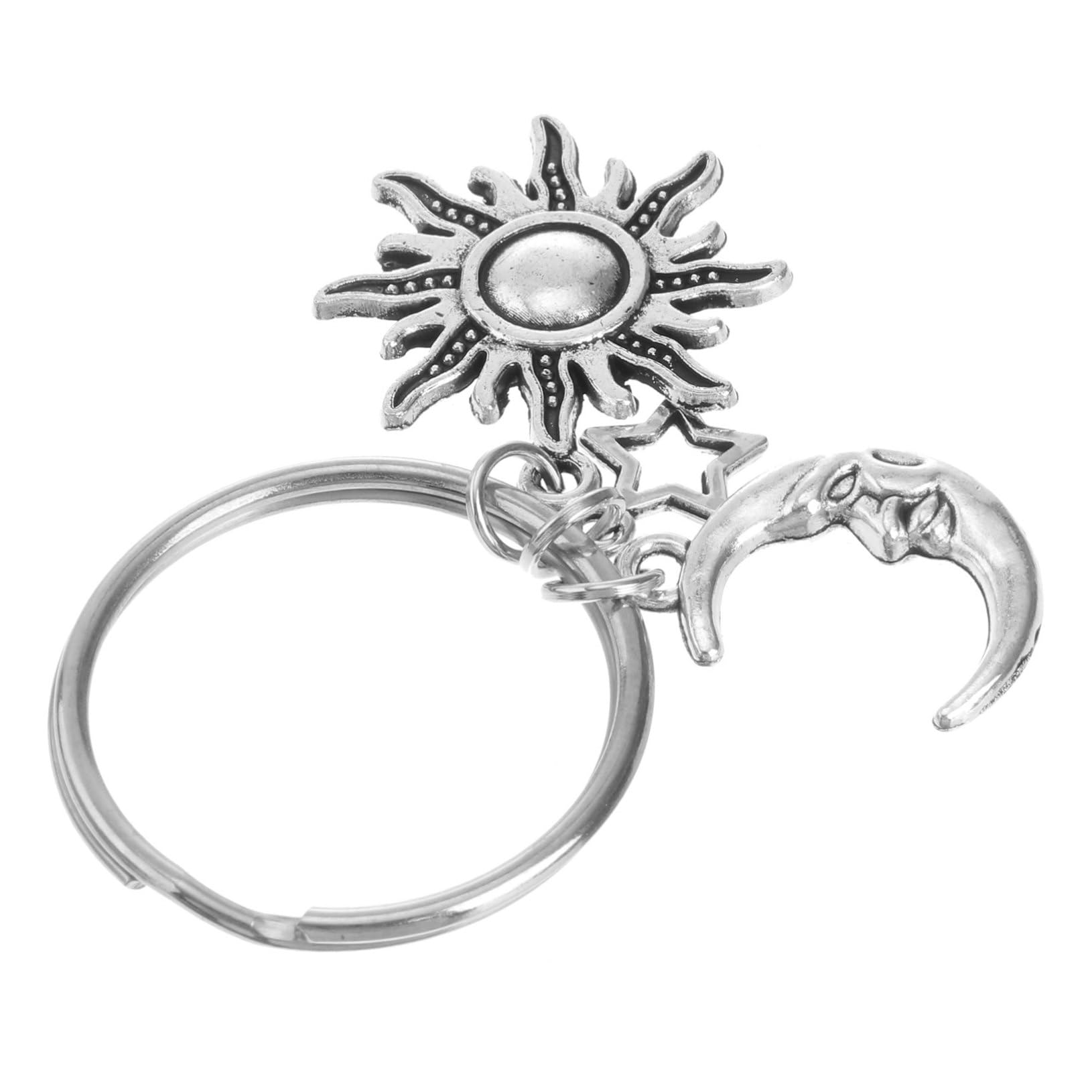 GALPADA portachiavi Accessori per appendere catena chiave Pendente mini etichette ciondolo lunare borse sacche car accessori chiave Ciondoli appesi Acciaio inossidabile Silver