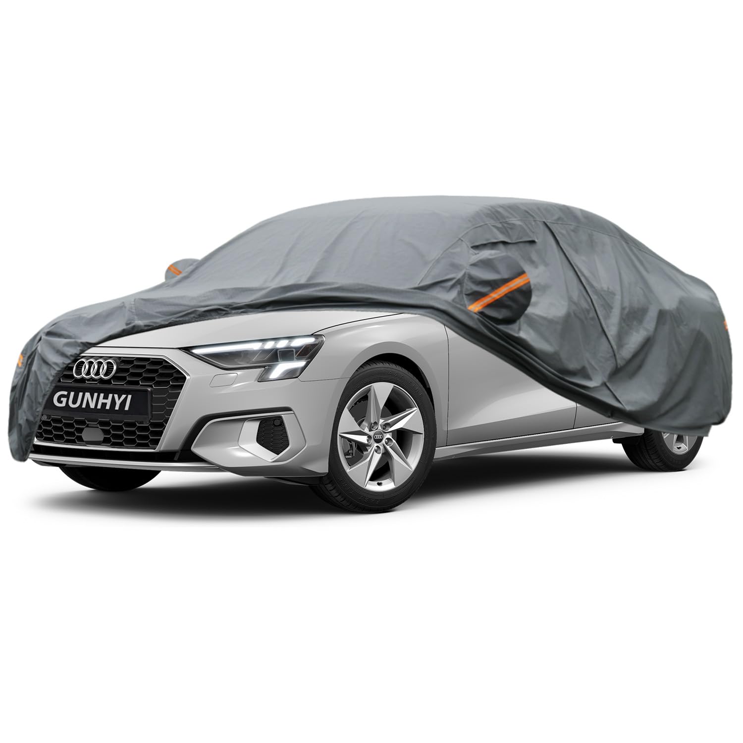 GUNHYI Premium Car Cover Custom Fit Audi A3/S3/RS3 Sedan, 16 Layers Heavy Duty Car Cover Waterproof All Weather with Zipper Door for Sun Rain Snow Dust Uv Protection