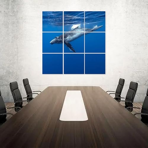 Miniatura 5 de Baleine bosse - Paneles acústicos artísticos autoadhesivos, paquete de 9 paneles decorativos insonorizados, grandes paneles absorbentes de sonido