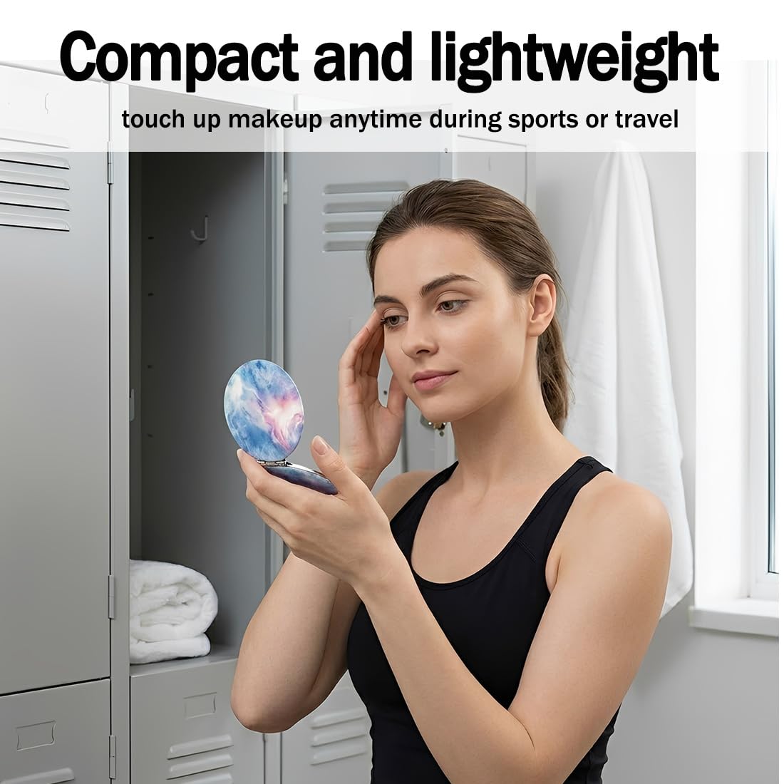 Specchi Cosmetici Compatto Tascabile Elegante, regali di compleanno,Specchio da toeletta coloratoCompatto e portatile