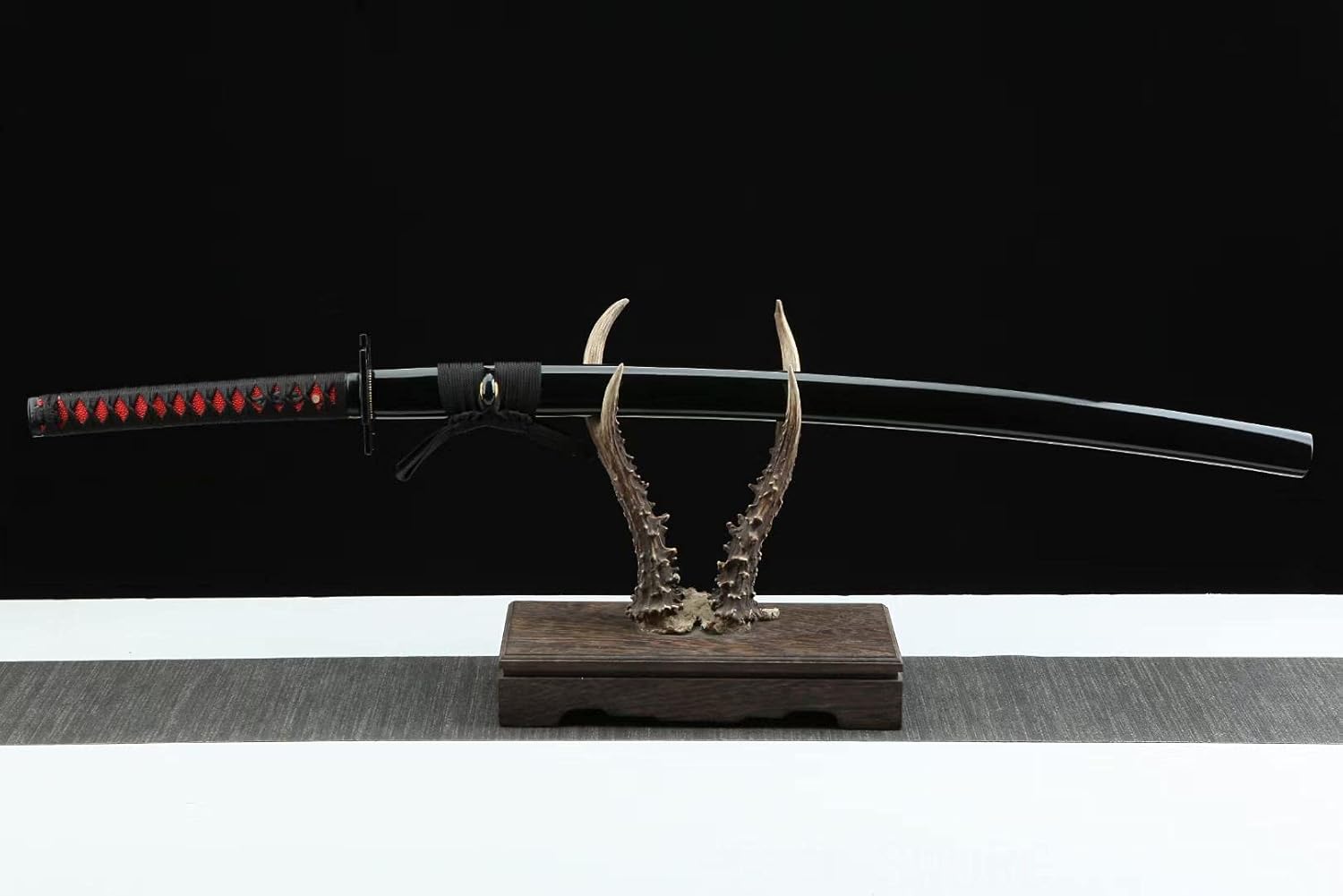 Kurosaki Ichigo Cosplay Japanese Samurai Sword Black Katana Sharp 1060 Carbon Steel Blade Full Tang Real Weapon