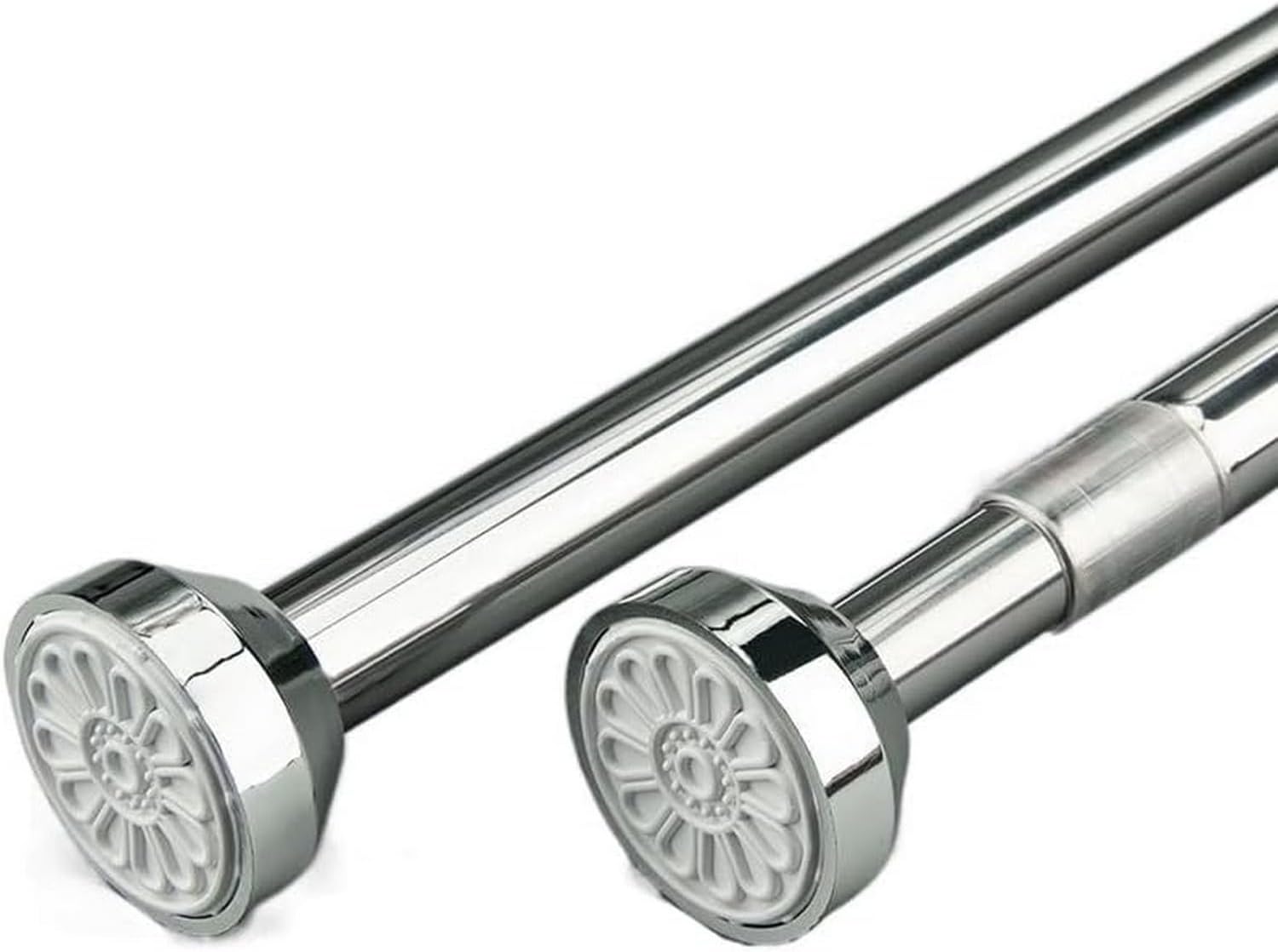 Shower Curtain Rod, L-shaped Shower Curtain Rod，Shower Curtain Rod Stainless Steel Curtain Rod, Heavy Duty Shower Rods, Telescopic Non-Slip Bath Closet Hanging Pole Rail Rod For Bathroom Kitchen Witho