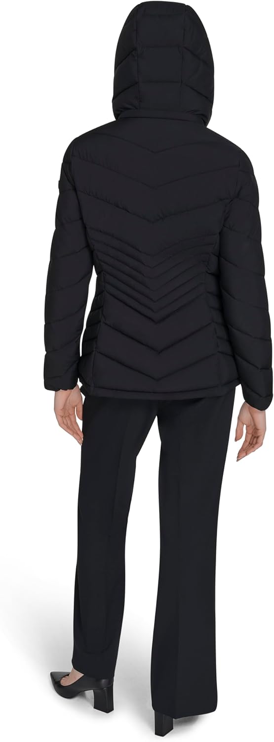 Calvin Klein Women's Lightweight Quilted Hooded Puffer Coat – Stretch Winter Jacket With Pockets - Image 4