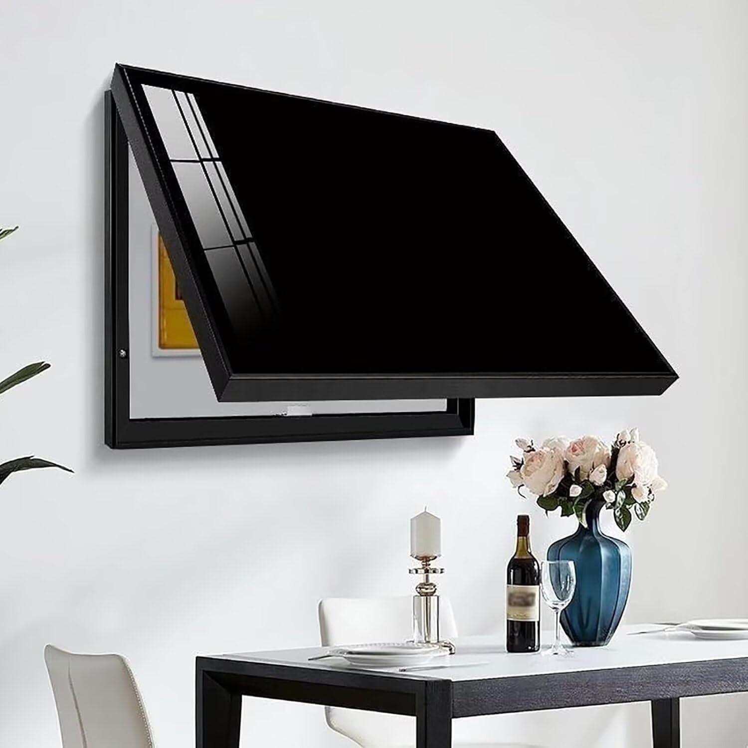 Genérico Tapa Cuadro Electrico Decorativo Vertical Grande de Madera de Roble, Caja Eléctrica Contadores Cubre Contadores de Luz Flip Electrico Cómoda para el Uso Diario