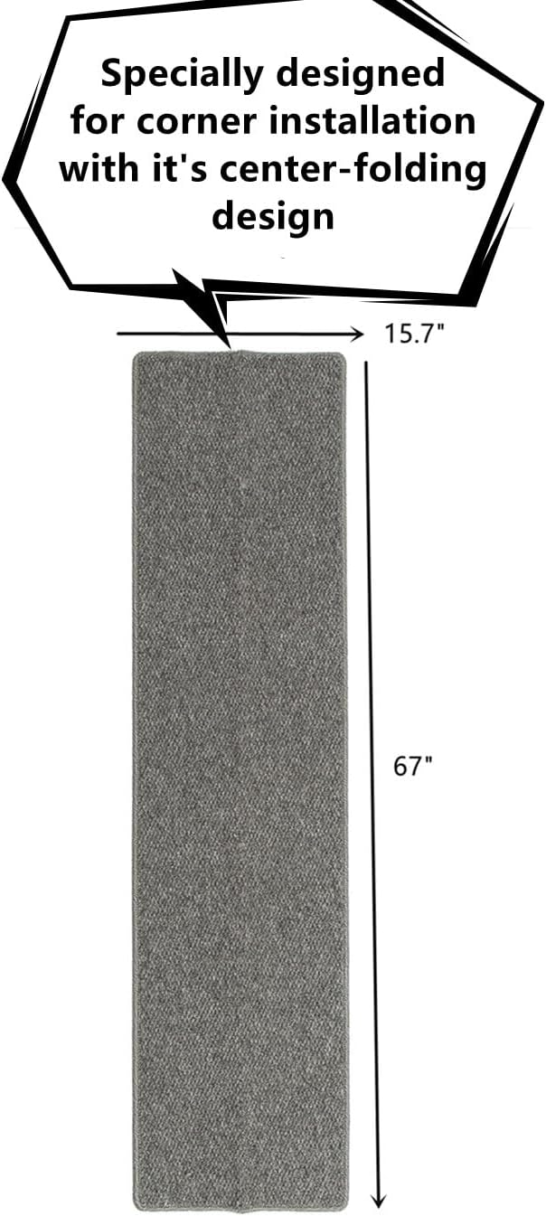 review Thickened Cat Wall Corner Climbing Carpet, Cat Wall Furniture, Wall Corner Scratcher, Scratching Post (Gray)