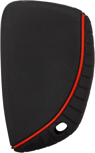 Miniatura 10 de Funda de silicona para llavero inteligente de 5 botones para GMC Sierra 1500 Chevy Silverado 1500 2500HD 3500HD (negro con rojo 2 piezas)