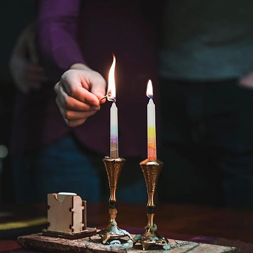 Miniatura 119 de Majestic Giftware /Safed Candles - Paquete de 12 velas Shabat (SC-SHTR-T) Velas tradicionales de Shabat hechas a mano de 5 pulgadas sin goteo Se