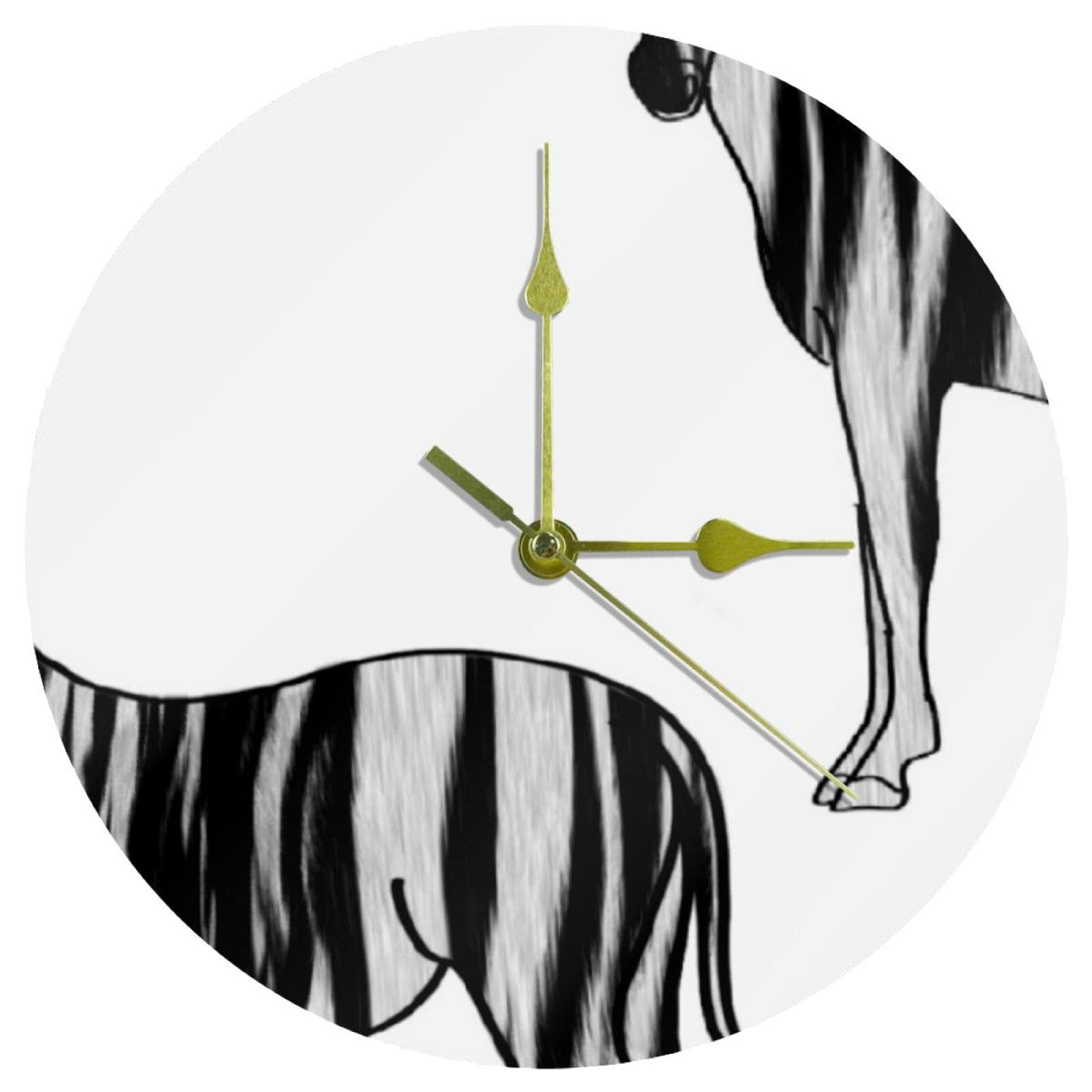 Horloge murale silencieuse zèbre de 24 cm sans tic-tac pour retrouver le sommeil au bureau