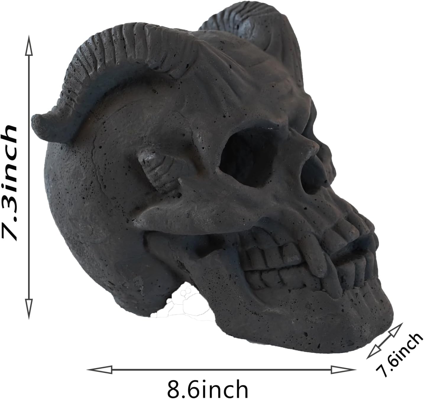 Refractory Materials Imitated Human Fire Pit Skulls Gas Log for Ng, Lp Wood Fireplace, Firepit, Campfire, Halloween Decor, BBQ