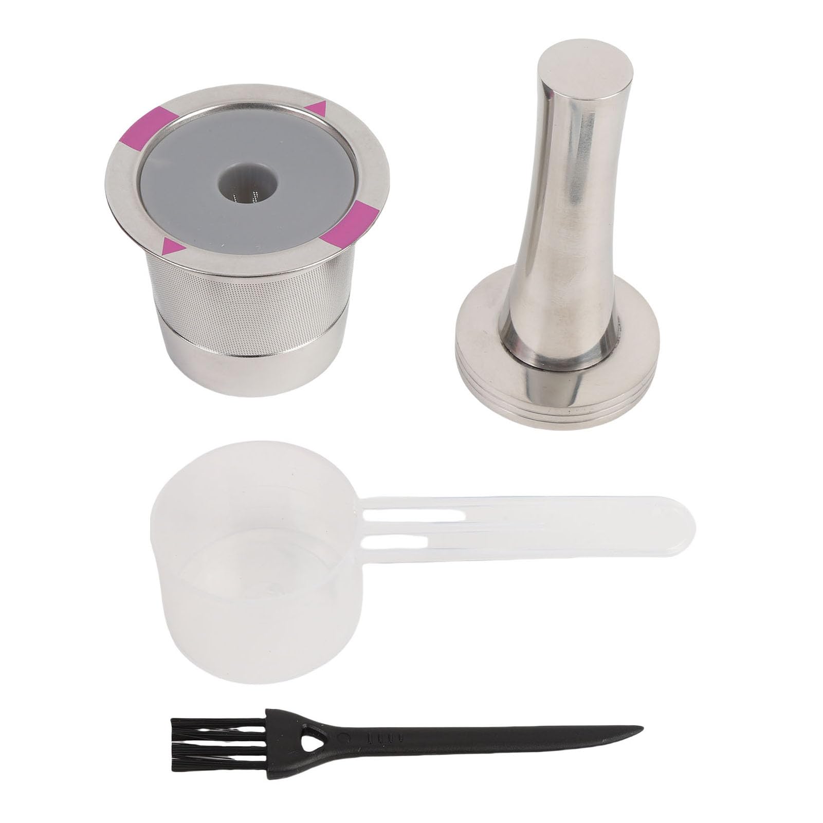 Cápsula de filtro de café recargable reutilizable, kit de cápsulas de acero inoxidable para cafeteras de una sola porción