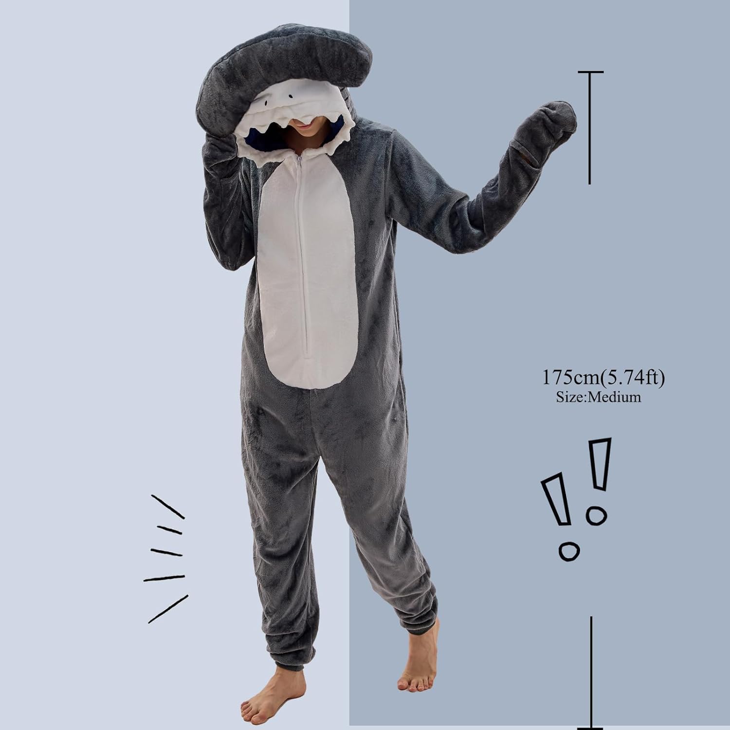 NEWCOSPLAY Unisex Adult Onesie Pajamas Animal One Piece Costume Cosplay Sleepwear - Image 4