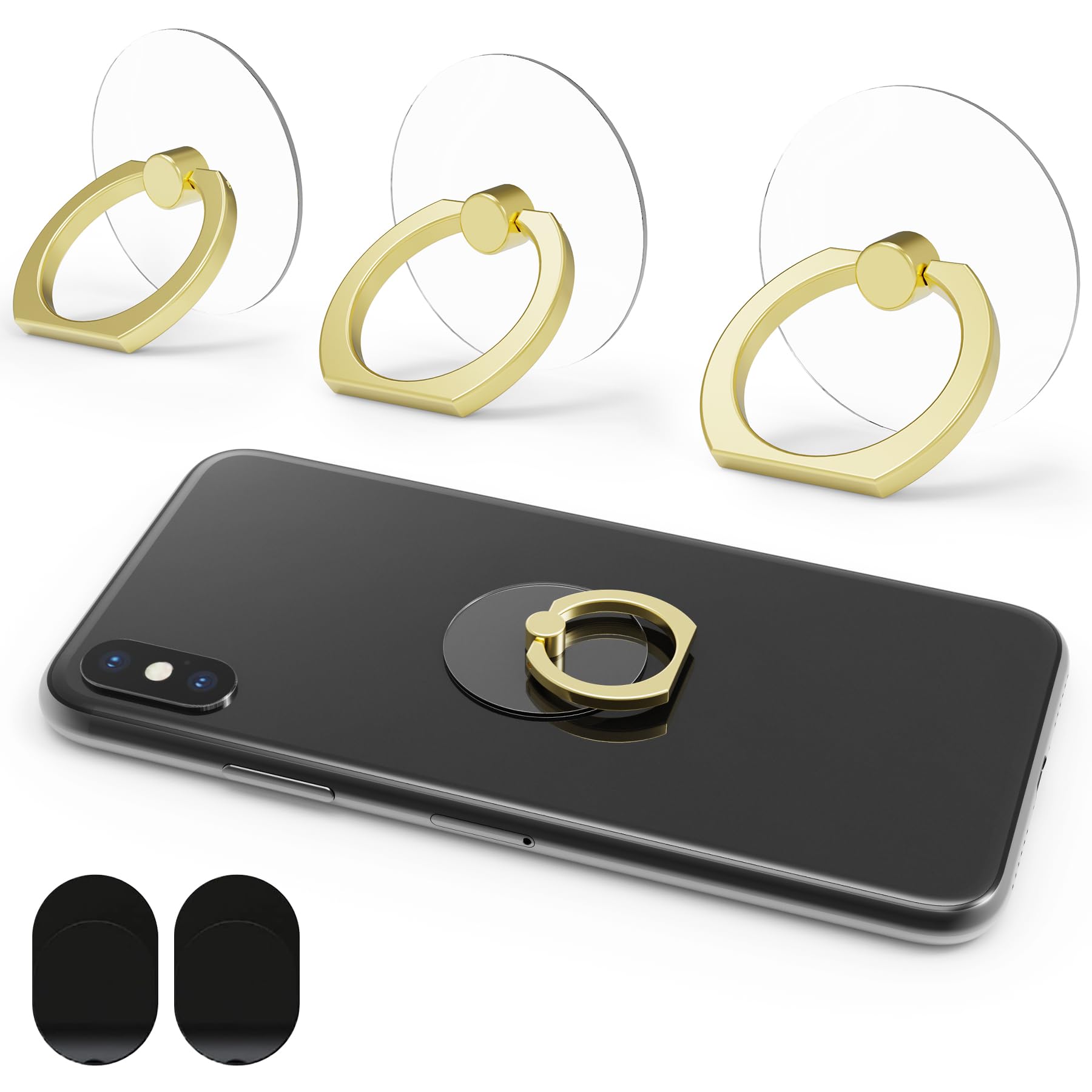 Support de téléphone rotatif à 360° avec base transparente et angle réglable | Lot de 3 - 7