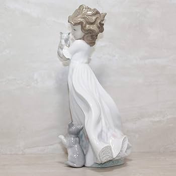 Amazon.com: LLADR Kittens Gathering Figurine, White Porcelain