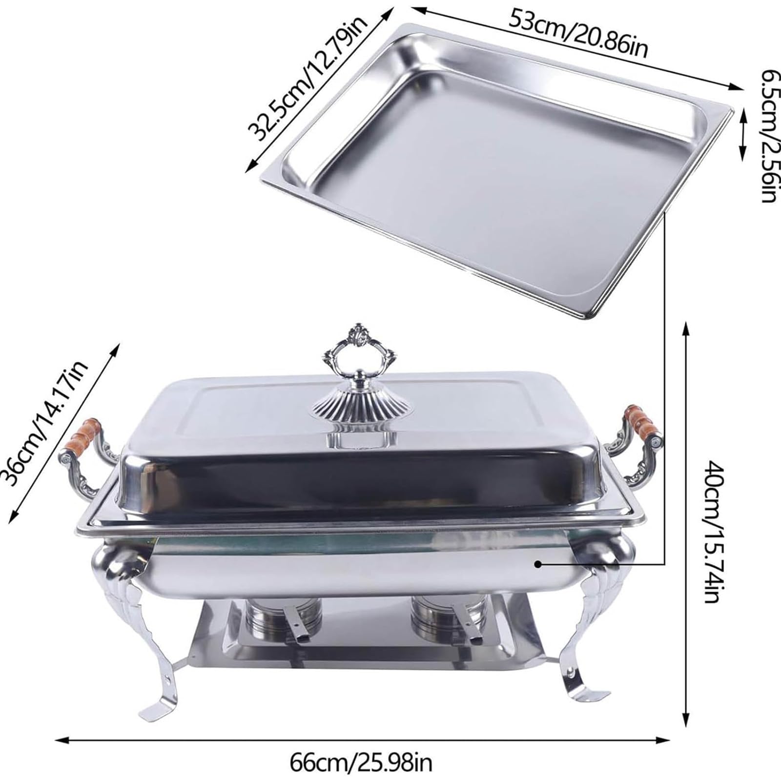 Scaldavivande in acciaio inox con coperchio, soluzione durevole ed elegante per servire buffet, hotel, ristoranti ed eventi di catering