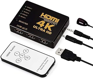 محول HDMI بـ3 منافذ يدعم hdcp 1080p 5 في 1 محول HDMI ذكي 4 كيه 5 منافذ 4k hdmi صندوق تحويل صوتي / مخرج 5 في 1