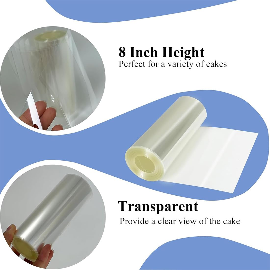 Rhodoid Patisserie Rouleaux Transparent 20cm x 10m Feuille Acétate Réutilisable pour Gâteaux