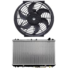10inch Cooling Fan *1+ 1910 Radiator *1 Fit for 1999 for Toyota for Solara 3.0L 1997-1999 for Toyota for Camry 3.0L Cooling Fan OE Universal Radiator OE RK734 221-0501