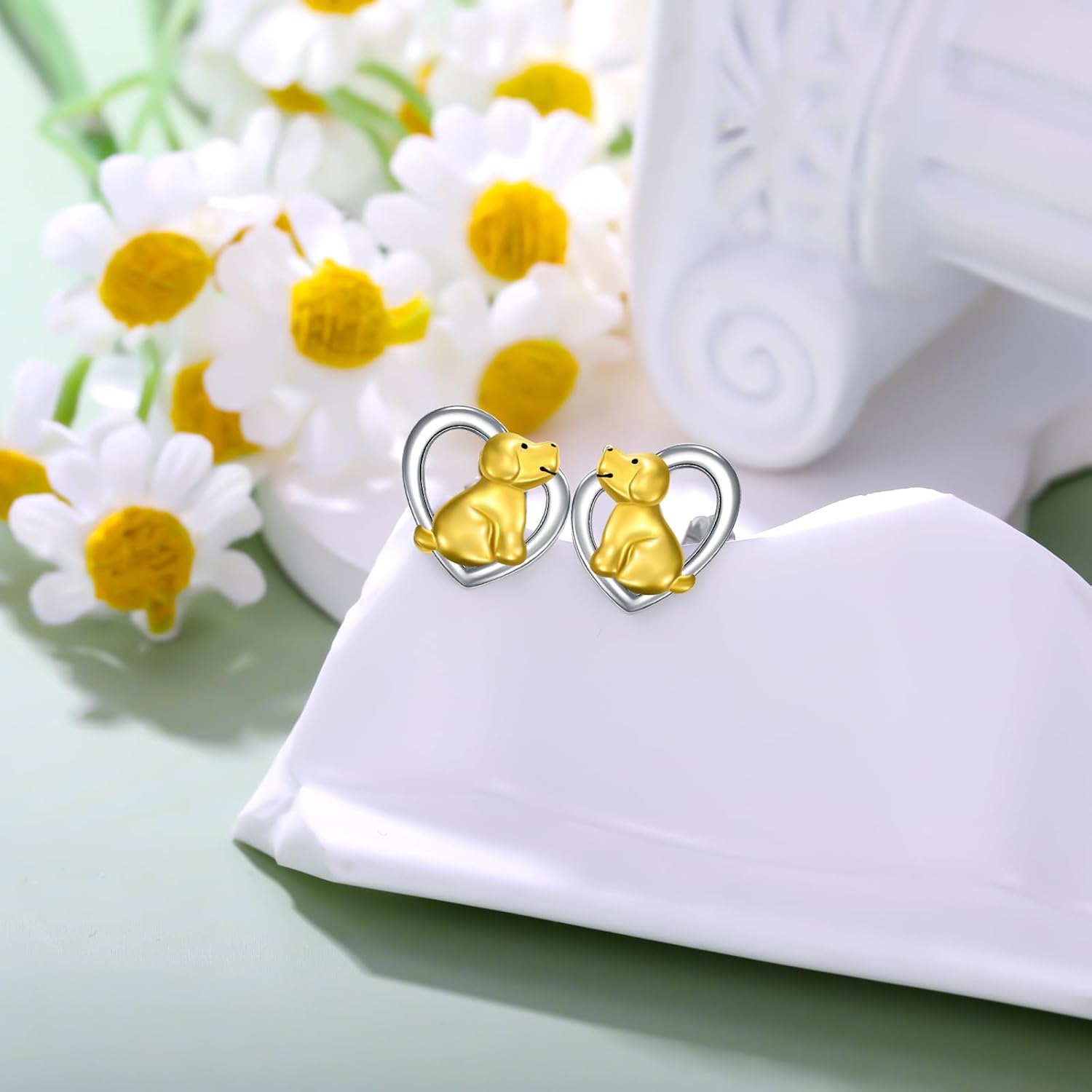 925 Sterling Silver Animal Heart Studs Earrings Jewelry Cute Gifts for Women