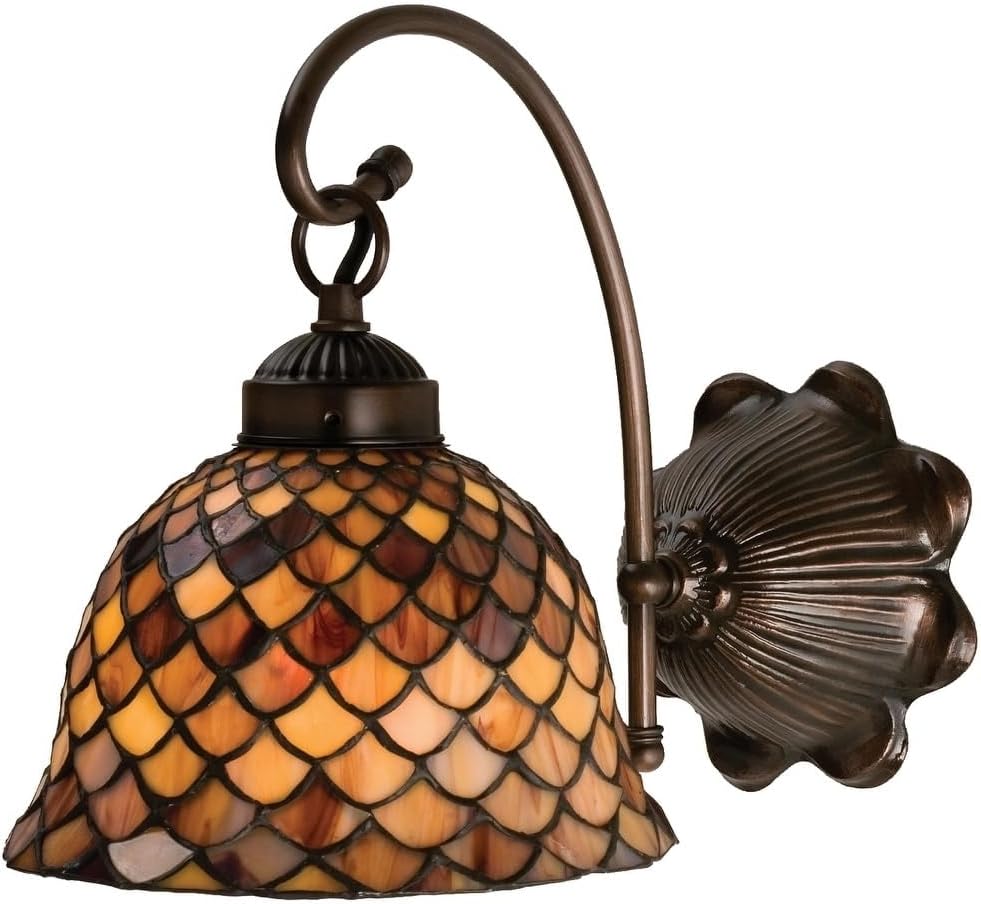 Meyda Tiffany 18631 Tiffany Fish Scale Wall Sconce, 8" W