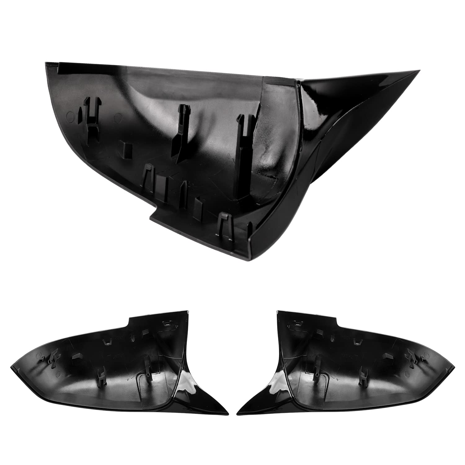 Asasytal Achteruitkijkspiegelbedekkingen voor BMW, ABS Plastic Zijvleugel Spiegel Deksel, Achteraanzichtdop, Glanzend Zwart, Compatibel met F20 F21 F22 F30 F31 F32 F33 F36 X1 E84 I3 M2 F87, 1 Paar