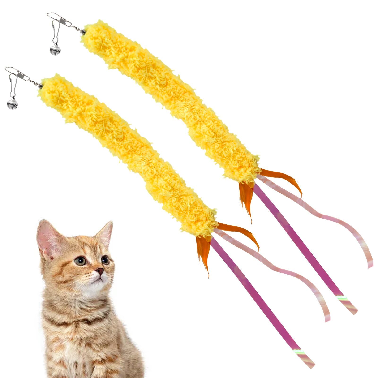 ⭐︎えびふりゃ⭐︎2点まとめ買い Amazon | SONGWAY 猫 おもちゃ 猫じゃらし 羽根 ねこ玩具