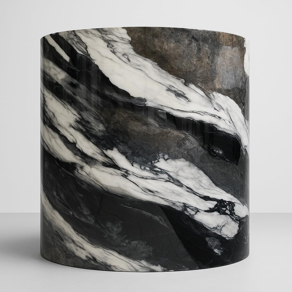 Pannello PVC per parete decorativo adesivo effetto marmo 120x300 Nero Bianco