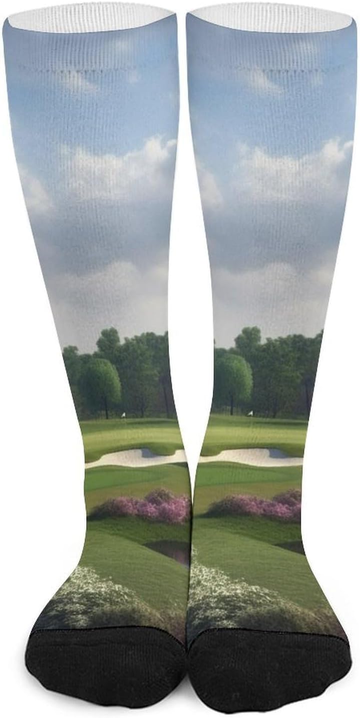 Knee High Socks Golf Course Long Tube Boot Seamless Toe