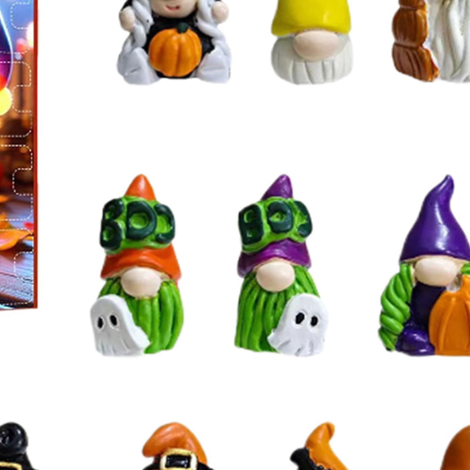 Calendario de Adviento Halloween 24 Días Figuras Coleccionables Gnomos | Calendarios Cuenta Atrás Vacaciones Halloween Para Niños Y Adultos Hogar Estante Escritorio Y Repisa