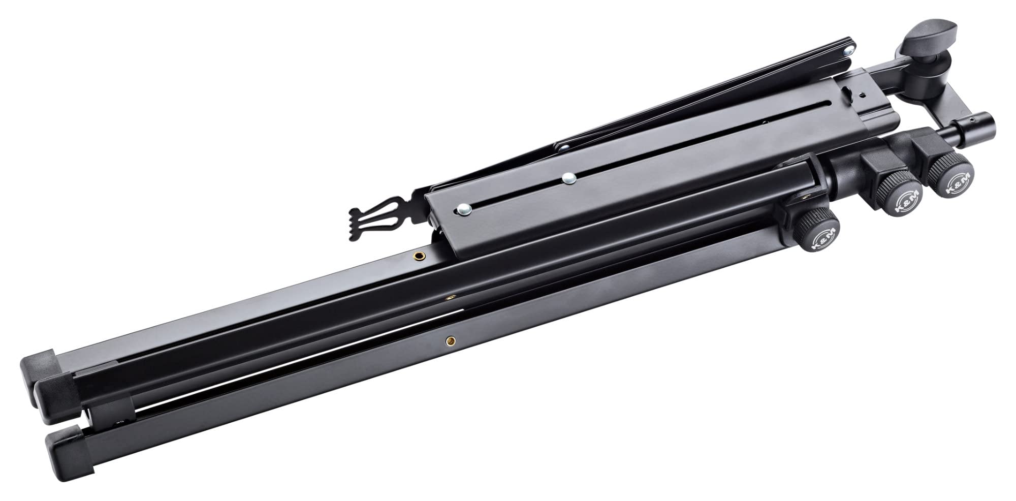 K&M 10062 Music Stand Robby Plus Set (ausziehbarer Notenständer mit Tragetasche) Schwarz