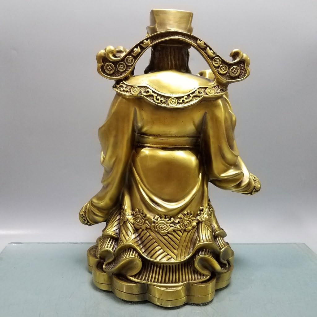 Posąg Buddy do wnętrz Brązowy Bóg bogactwa Posąg Buddy Ozdoby Dom Store Feng Shui Ozdoby Biuro Pulpit Rzeźba Medytująca Statua Buddy Figurka Rzeźba