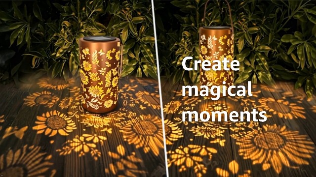 Image of BSGlobal Sunflower Solar Lanterns Outdoor Waterproof Hanging Lights