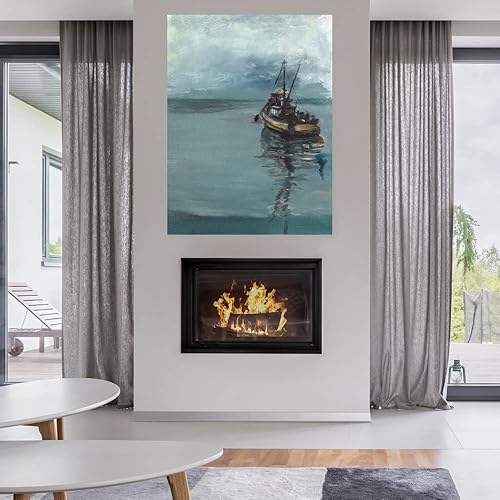 Miniatura 4 de Fine Art Canvas Lienzo impreso de The Fisherman's Tale por el artista Andy Beauchamp para sala de estar, dormitorio, baño, cocina, oficina, bar,