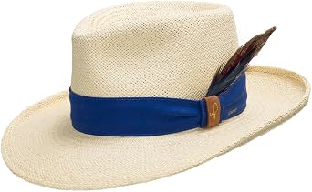 Luciano Packable Panama Hat with Exotic Real Feather