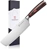 KEEMAKE Nakiri Knife 7 inch, Japanese Style Kitchen Knife with German High Carbon Stainless Steel 1.4116 Meat Knife, Vegetable knife with Ergonomic Pakkawood Handle Knife Kitchen