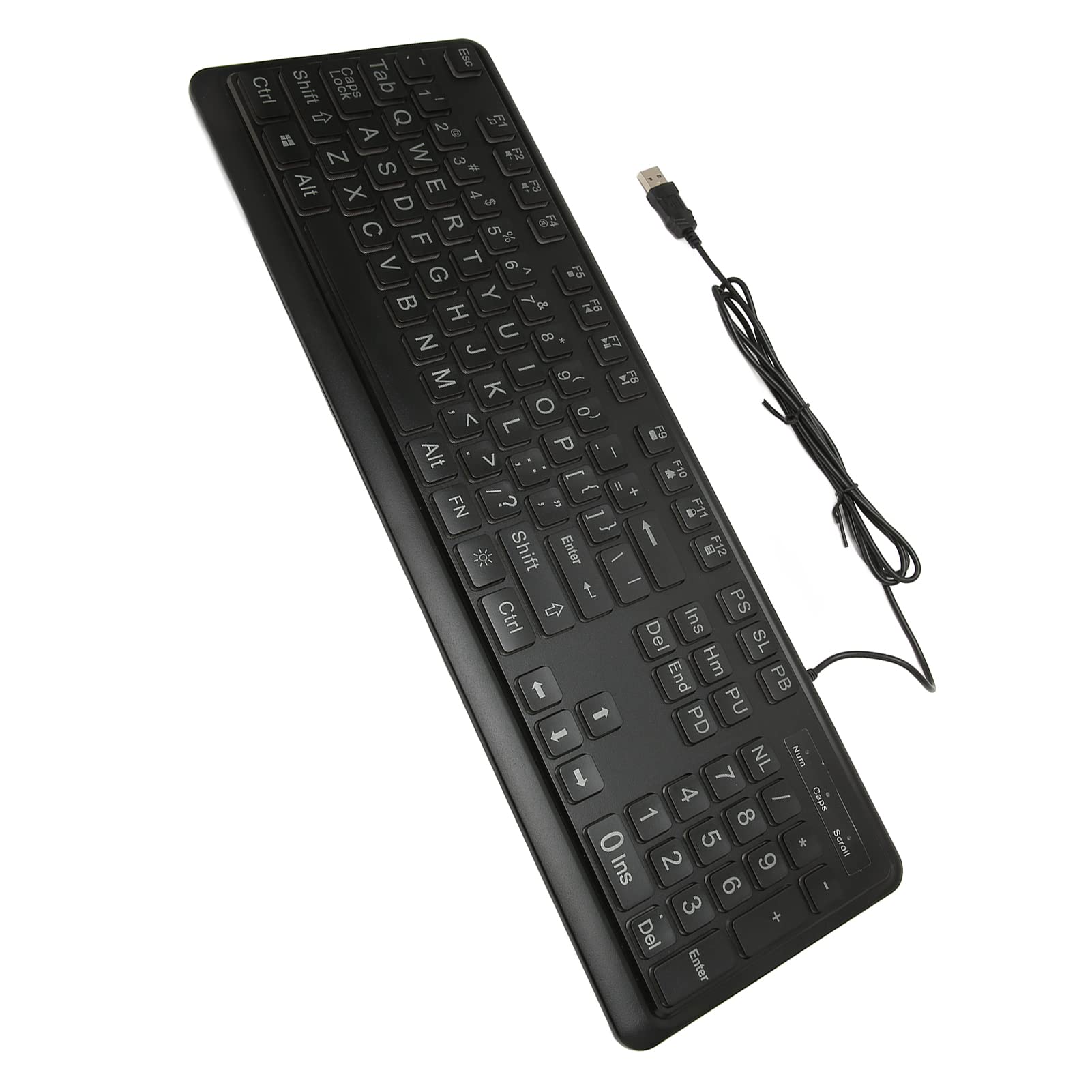 Tastiera di Stampa Grande con Lettere e Retroilluminazione Audaci - Tastie di Computer Retroilluminato a LED Cablato USB Facile Digitazione