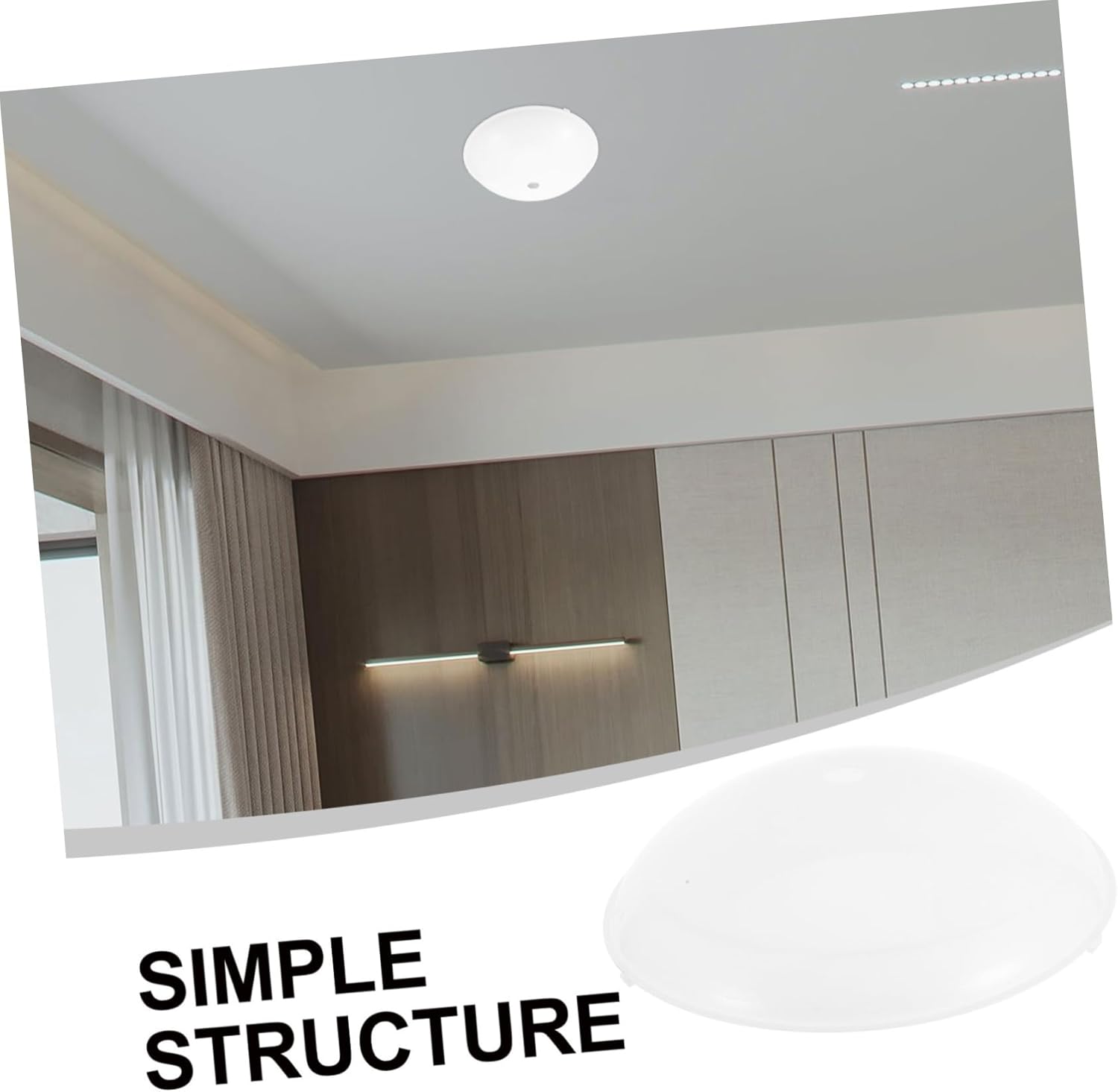 Veemoon Emergency Ceiling Light Cover Round Plastic Lampshade for Bedroom and Hallway Easy to Install Replacement Shade Sturdy Light Fixture Cover for Indoor Use